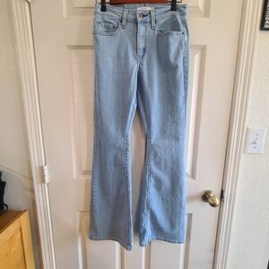 Levi's Light Blue Striped Flare Jeans